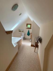 ストロームフェリーにあるThe Neuk Achmore Plocktonの屋根裏のバスルーム(洗面台、トイレ付)
