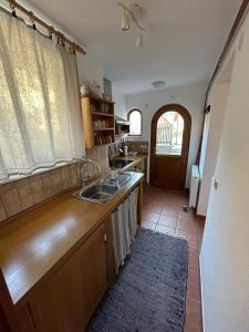 a kitchen with a sink and a counter at Apartment Erlah in Rateče