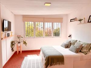a bedroom with a large bed and a window at Ubicación Vista Cochera Wifi full in Mendoza