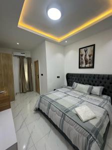Ένα ή περισσότερα κρεβάτια σε δωμάτιο στο Raruis Home in LBS Lekki