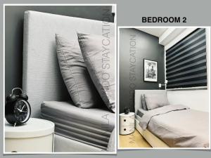 Ένα ή περισσότερα κρεβάτια σε δωμάτιο στο 2 bedroom Bachelor unit at trees residences Quezon city