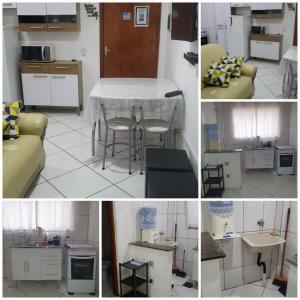 Una cocina o cocineta en Apê no Recanto do Vovô