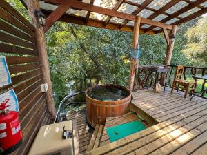 Ban công/sân hiên tại Cabaña El Colibrí Tinajas Borderío