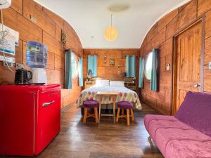 Nhà bếp/bếp nhỏ tại Cabaña El Colibrí Tinajas Borderío