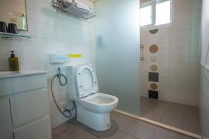 ein Badezimmer mit einem WC mit Sitz oben in der Unterkunft Ding Shian B&B in Hualien