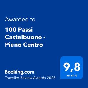 a screenshot of a cell phone with the text awarded to passel gmaxwell pizza at 100 Passi Castelbuono Experience in Castelbuono