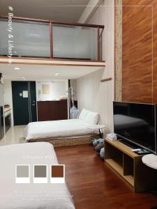 Letto o letti in una camera di 礁溪輕旅
