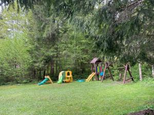 a group of playground equipment in a yard at Chata Rusalka in Nemecká