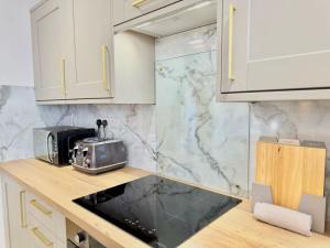 Una cocina o zona de cocina en Luxury Coastal Escape with Mumbles Lighthouse View Pass the Keys