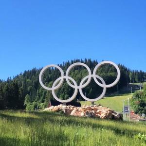 an image of the olympic rings in a field at Apartment IB Studio Aparthotel Poljice in Jahorina