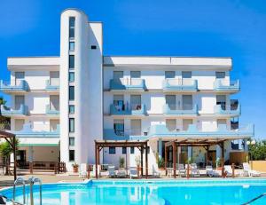 a rendering of a hotel with a swimming pool at Hotel Villaggio Aurora in San Pietro in Bevagna