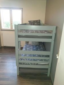 a green bunk bed in a room at Maison 7 personnes in Gouttières