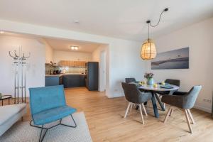 Η κουζίνα ή μικρή κουζίνα στο Nordseeblick Wohnung Möwe