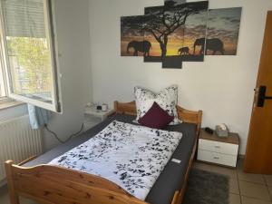 Postel nebo postele na pokoji v ubytování Franken Zimmer