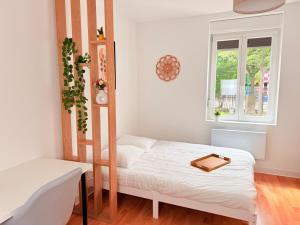 Postel nebo postele na pokoji v ubytování La Perle de Schiltigheim - Cosy & Lumineux