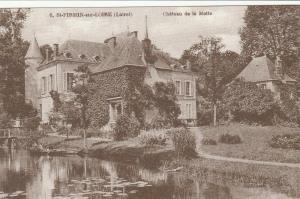 an old picture of a house next to a river at La Tour Des Douves in La Celle-sous-Gouzon