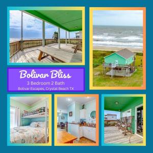 GilchristにあるBolivar Bliss by Bolivar Escapesの浜辺の家絵のコラージュ