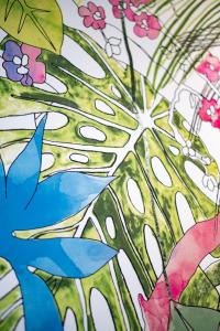 a colorful painting of flowers and plants at Dimora Nesea in Cozze
