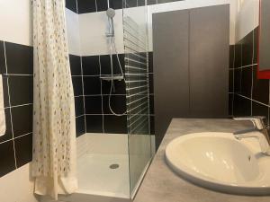a bathroom with a shower and a sink at Appartement spacieux cosy centre Epinal !!! in Épinal +18 photos
