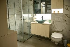 Koupelna v ubytování Premium wellness & spa