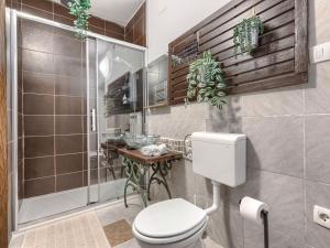 a bathroom with a toilet and a shower at Holiday Home Acquila by Interhome in Umag