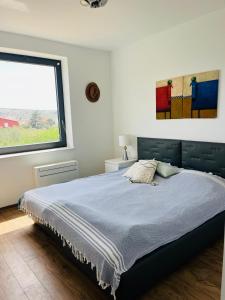 Ένα ή περισσότερα κρεβάτια σε δωμάτιο στο Luxury Apartment Eszter