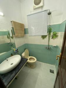 a bathroom with a sink and a toilet at Celestial Gold in Lahore +15 photos