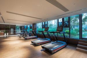 Fitness centrum a/nebo fitness zařízení v ubytování 黄石未苏湾花间亭飞花