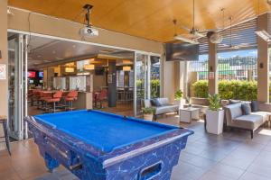 a pool table in the lobby of a hotel at O'Shea's Royal Hotel in Goondiwindi