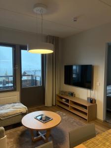 Televisyen dan/atau pusat hiburan di Ylläs Chalet 4304