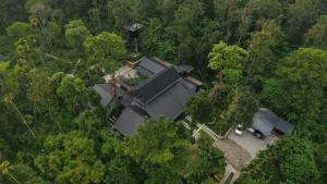 瓦亚纳德SylVan Resort的森林中房屋的顶部景观