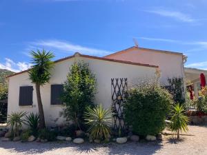 a white house with plants in front of it at Casina Calenzana in Calenzana