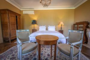 Le Château du Sollier - Charme calme et confort climatisation à 5mn du peage客房内的一张或多张床位