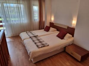 a bedroom with two beds in a room at Mountain Paradise 1 - 1 Bright Two Floor Apartment - wifi -balcony in Bansko