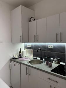 Kuchyň nebo kuchyňský kout v ubytování Apartman LILLY
