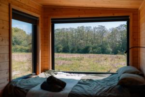 Ένα ή περισσότερα κρεβάτια σε δωμάτιο στο Romantic Offgrid Tiny Home Ft Beachy Head Hike