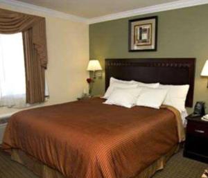 ein Hotelzimmer mit einem großen Bett und einem Fenster in der Unterkunft North Bay Inn in San Rafael