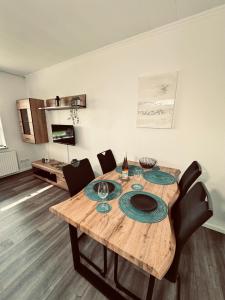 Η κουζίνα ή μικρή κουζίνα στο Apartment 1 - Haus Heinke am Deich