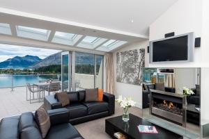 Zona de estar de Oaks Queenstown Club Suites