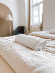 Posteľ alebo postele v izbe v ubytovaní Zentrales Apartment nähe Schönbrunn - 5 Pers
