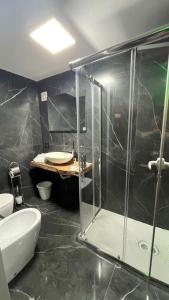 Koupelna v ubytování hotel glem