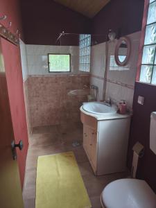 a bathroom with a sink and a toilet at Casa dos Caseiros N2 in Vila Nova de Poiares