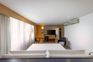 Uma TV ou centro de entretenimento em Holiday Inn Sao Paulo Parque Anhembi by IHG