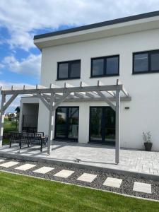 Bygningen som feriehuset ligger i