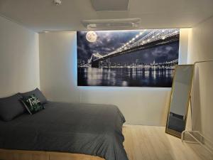 Letto o letti in una camera di 가족모임 힐링공간