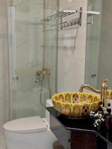 Koupelna v ubytování Moc Nha Minh Hotel Da Lat