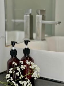 Koupelna v ubytování Moc Nha Minh Hotel Da Lat