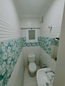 ein Badezimmer mit Toilette und Waschbecken in der Unterkunft شقة مميزة بحر مباشر سيدى بشر in Alexandria