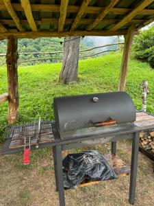 a grill sitting on top of a picnic table at Cottages in Chirdili in Chirdili