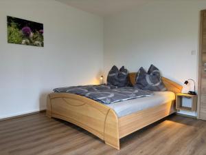 Voodi või voodid majutusasutuse Ferienwohnung am Labyrinth toas